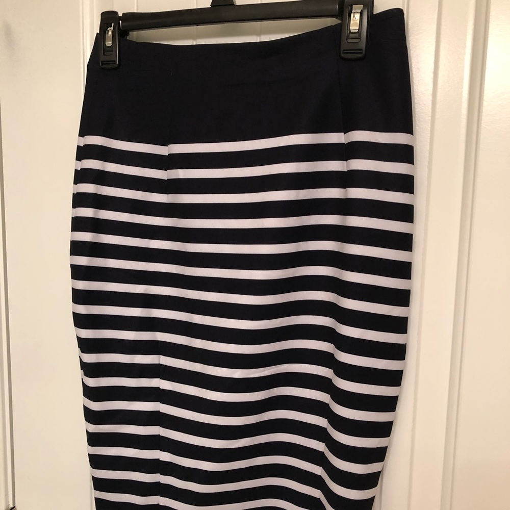 Navy and White H&M Pencil Skirt (Brand New)